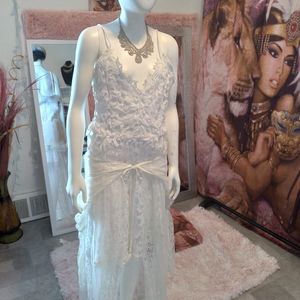 Beautiful white maxi dress with shaw